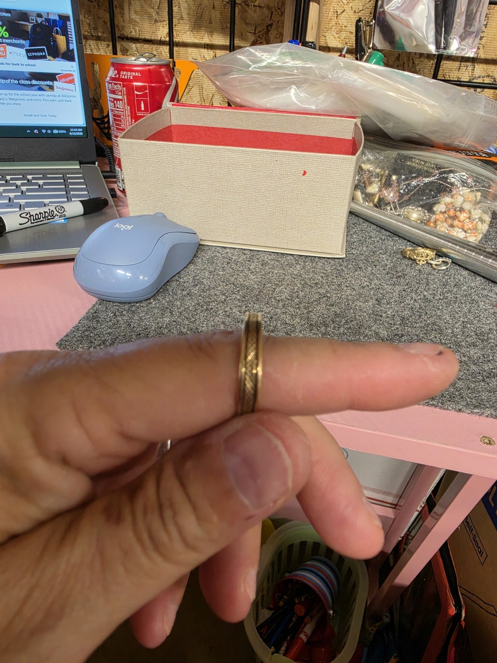 AT -1 Unbranded Gold-Tone Ring - Classic Band Style